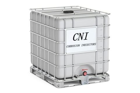 Intermediate bulk container closeup, 3D rendering isolated on white background