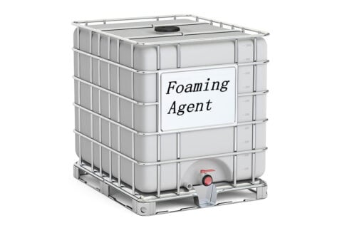 Intermediate bulk container closeup, 3D rendering isolated on white background
