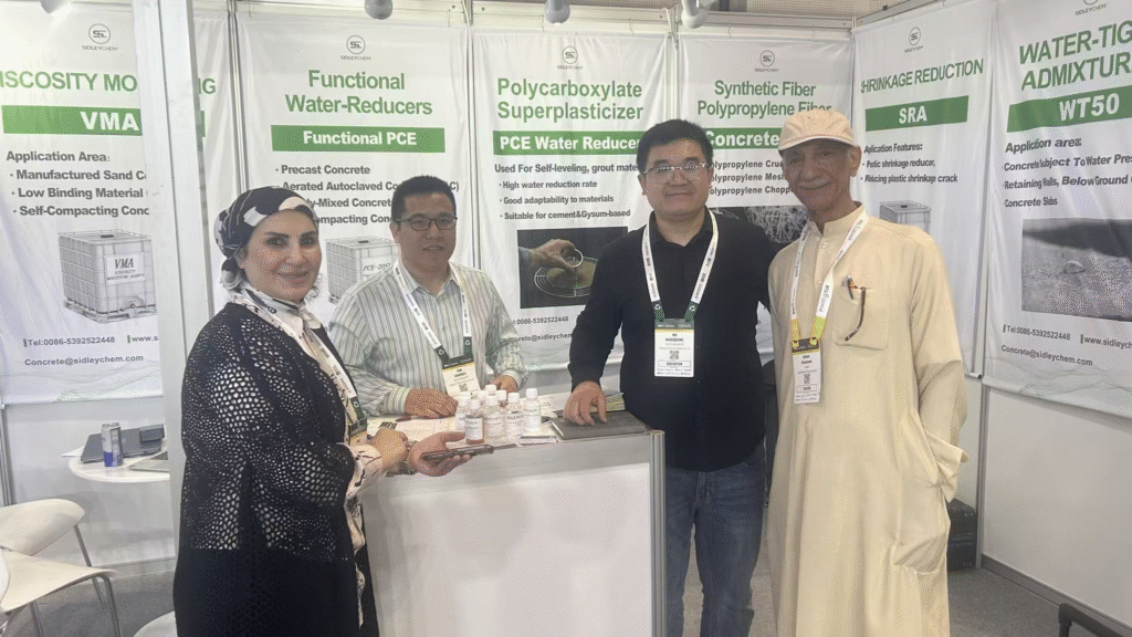 SidleyChem at BIG 5 Global 2025 Dubai (Booth Ar G183) showcased concrete admixtures for extreme climates, including high-temperature superplasticizers & anti-crack fibers. Attracted leading firms from Saudi, UAE. Get your Middle East project solution now.